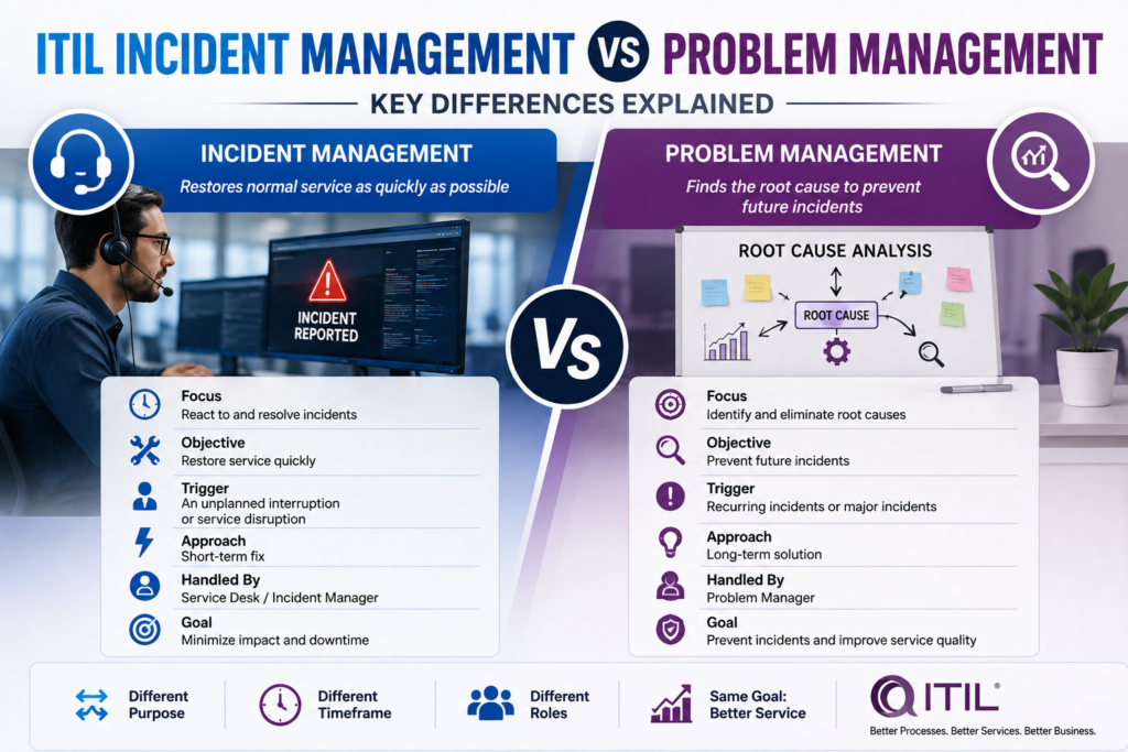 ITIL Incident Management vs Problem Management: Key Differences Explained