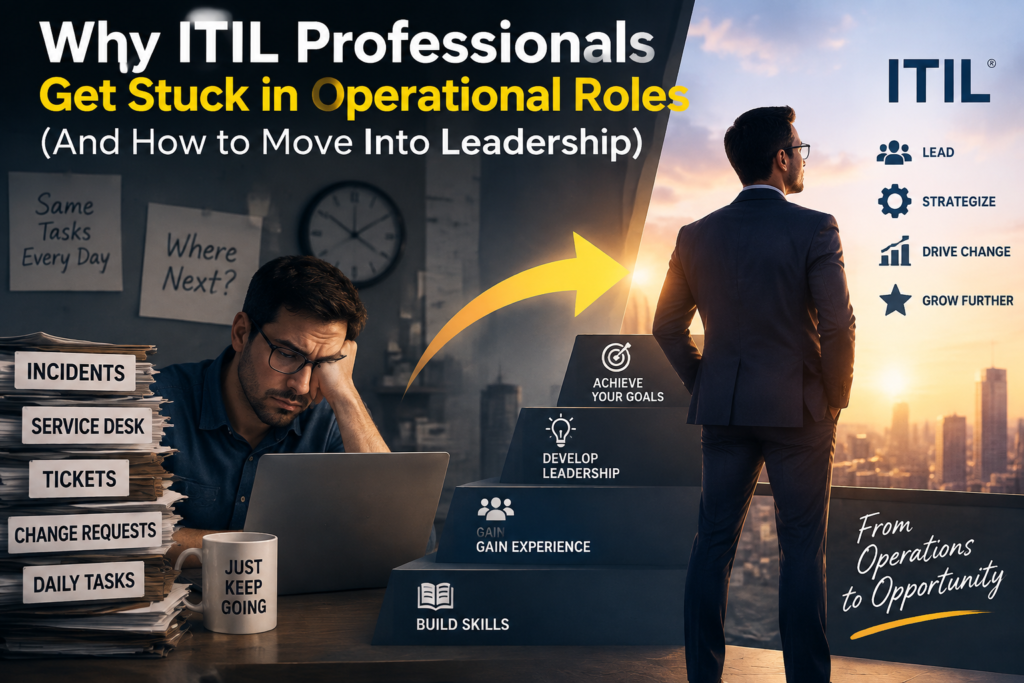 Why ITIL Professionals Get Stuck in Operational Roles (And How to Move Into Leadership)