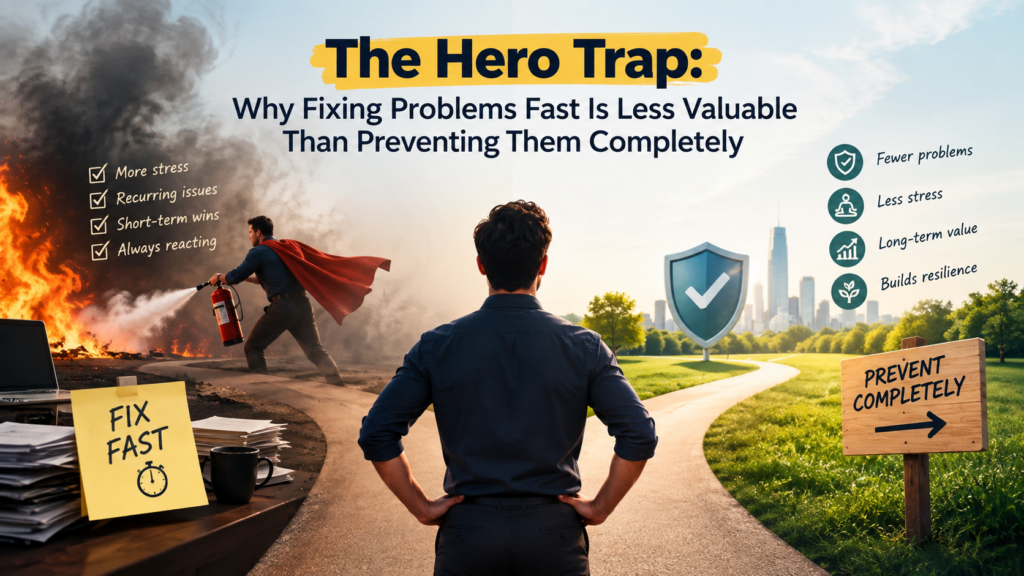 The Hero Trap: Why Fixing Problems Fast Is Less Valuable Than Preventing Them Completely